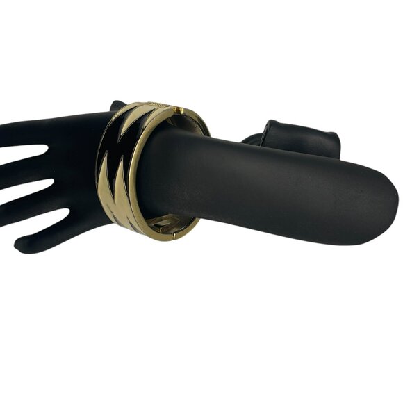 Vintage Black and Cream Zebra Stripe Clamper Bracelet - Picture 4 of 12